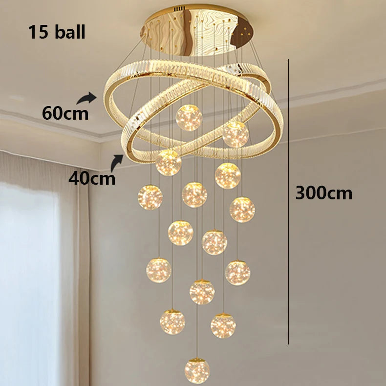 Aurielle Crystal Cascade Spiral Staircase Chandelier