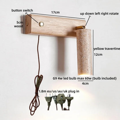 Émilie Travertine Stone Wall Light