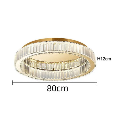 Juliette Modern Gold Crystal Round Ceiling Chandelier LED