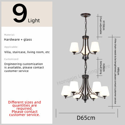 Isabelle Nordic Glass Stair Pendant Chandelier
