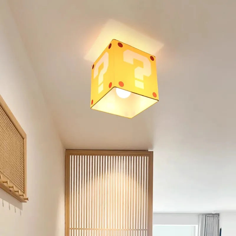 Sophie Yellow Question Mark Kids Ceiling Lamp Creative Bedroom Light