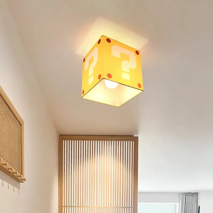 Sophie Yellow Question Mark Kids Ceiling Lamp Creative Bedroom Light