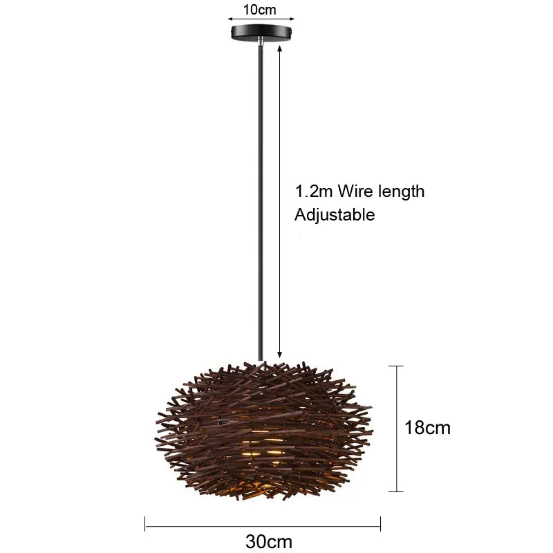 Aurélien Bamboo Rattan Pendant Light Handwoven Ceiling