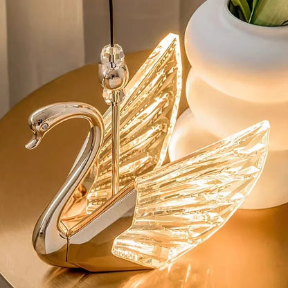 Celestine Spiral Swan LED Staircase Chandelier