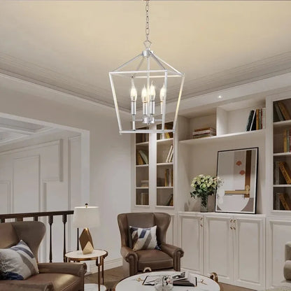 Vintage Gold Iron Cage Pendant Light for Dining Room and Living Spaces