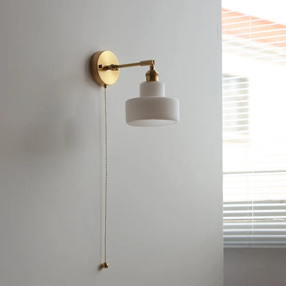 Émilie Rotating Glass Wall Lamp Pull Chain