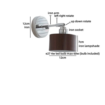 Camille Modern Glass Iron LED Wall Lamp Rotate Design