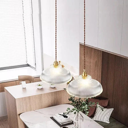 Seraphina Linden Glow Ribbed Pendant Light