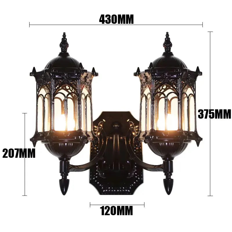 Éliane Outdoor Double Head Wall Lamp Waterproof Villa