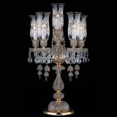 Long Clear Glass Chandelier for Living Room and Study Room
