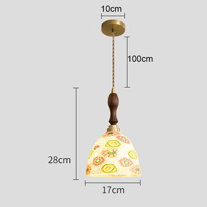 Isabelle Shell Glass Pendant Light Art Deco Bedside Lamp