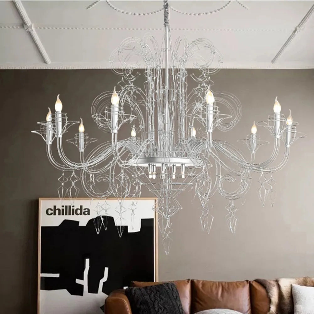 Camille Baroque Candle LED Ceiling Chandelier Luxury Pendant Light