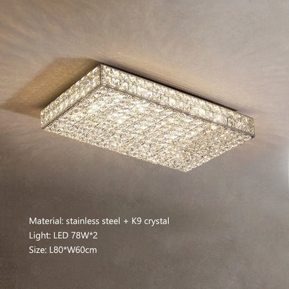 Élodie Modern Luxury K9 Crystal LED Ceiling Lamp For Living Dining Bedroom Home Interior Light