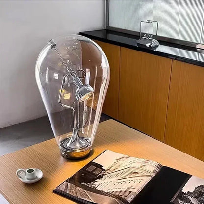 Adele Chrome Dimmable Glass Lamp