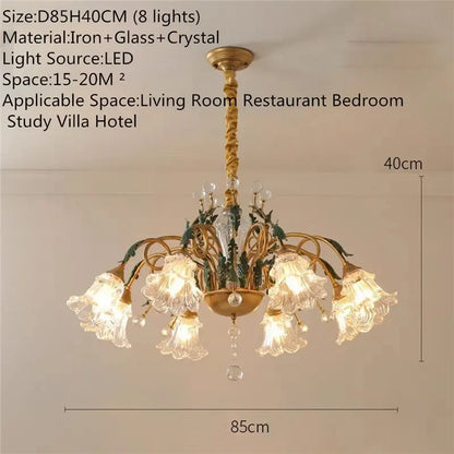 Évelyne Floral Glass Chandelier for Luxury Dining & Lobby Spaces