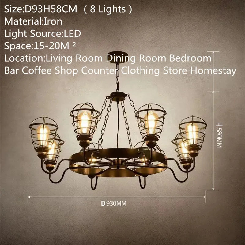Camille Vintage Crystal Industrial Chandelier Ceiling Light