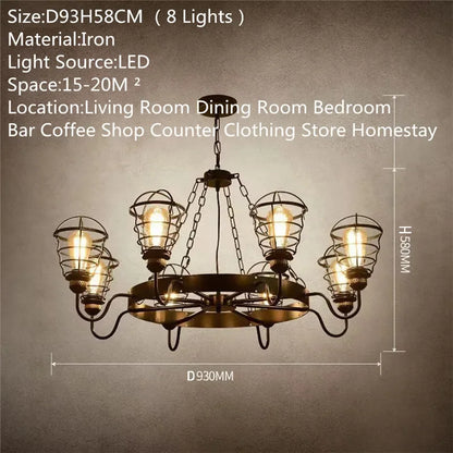 Camille Vintage Crystal Industrial Chandelier Ceiling Light