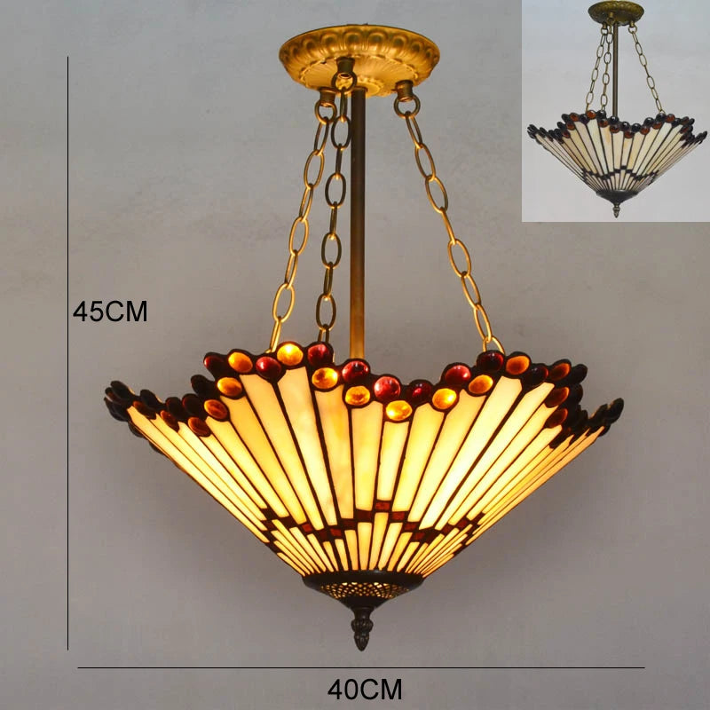 Colette Tiffany Colorful Glass Pendant Lamp Mediterranean