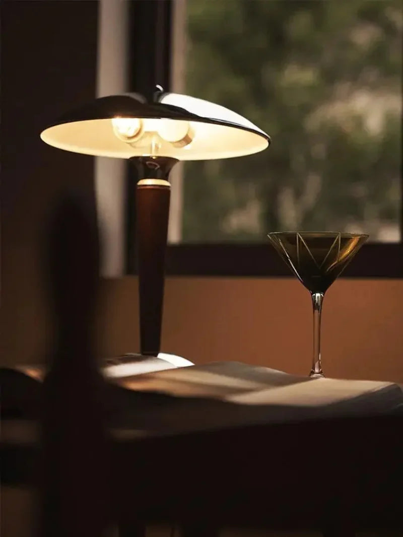 Noémie Wood & Chrome Desk Lamp