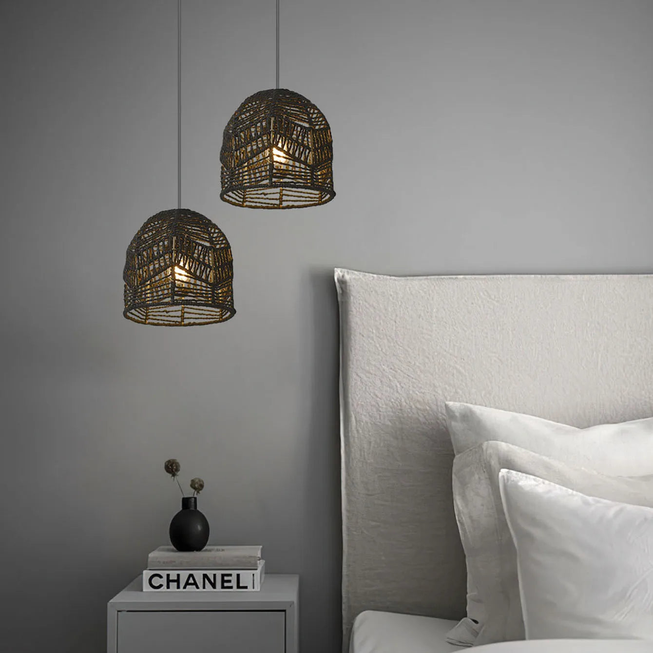 Élise Handwoven Paper Rope Lampshade Pendant E27 Creative Light Shade