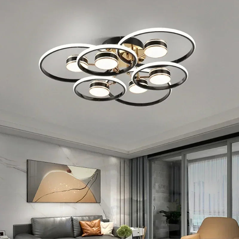 Modern Layered LED Ceiling Light – Minimalist Flush Mount for Living Room & Dining Area