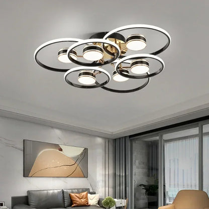 Modern Layered LED Ceiling Light – Minimalist Flush Mount for Living Room & Dining Area