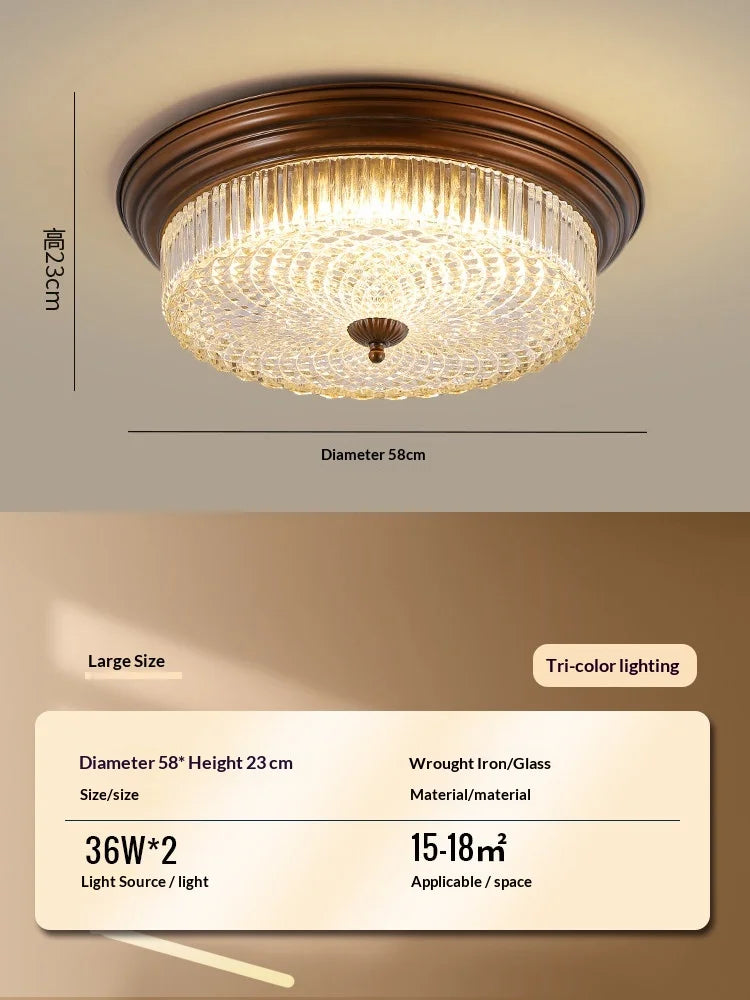 Geneviève Retro Ceiling Lamp Glass Metal Ambient Light