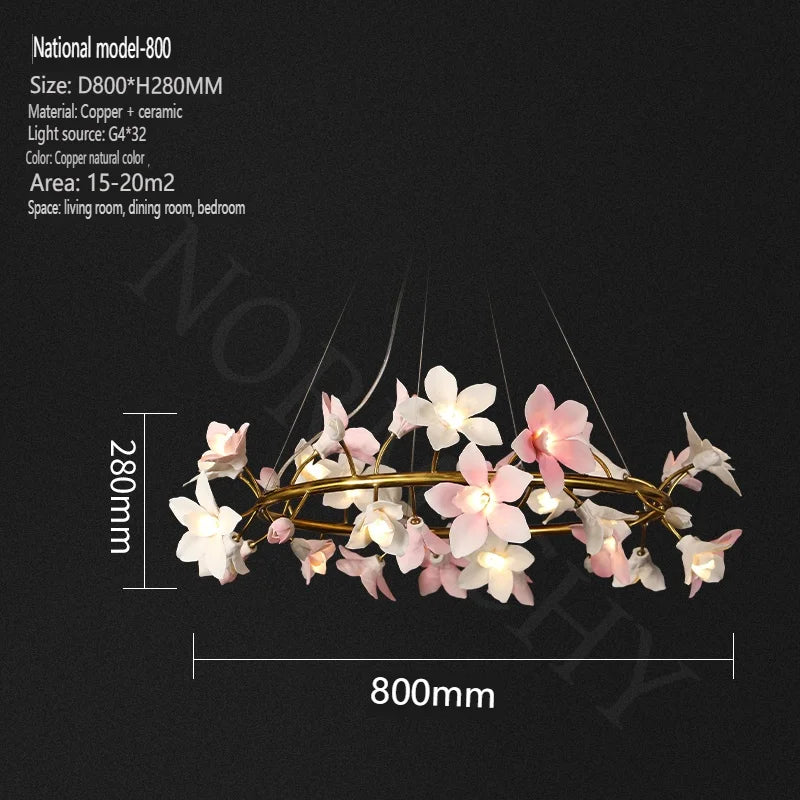 Celestia Luxury Ceramic Flower Chandelier