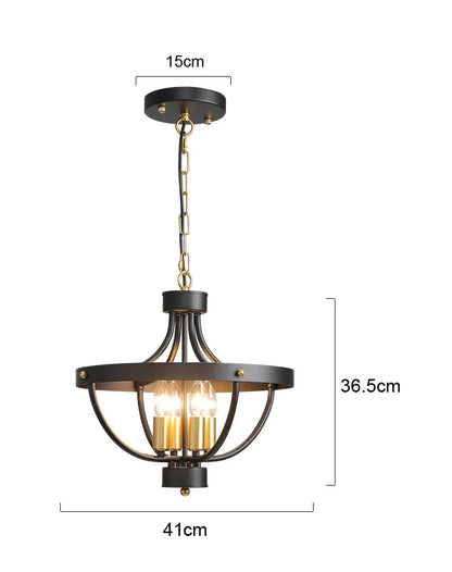 Céleste Geometric Farmhouse 4-Light Pendant Chandelier Fixture