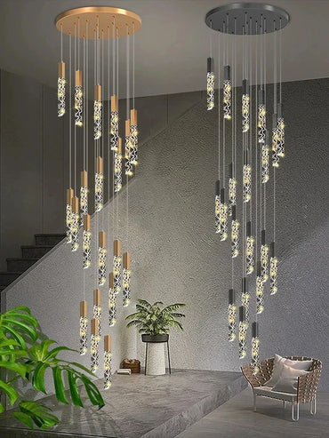 Sophie Spiral Crystal LED Staircase Chandelier
