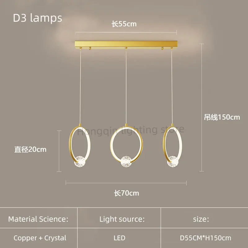 Margaux Copper Crystal Ring Pendant Chandelier