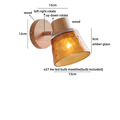 Chloé Ceramic Wall Light with Wood Accent