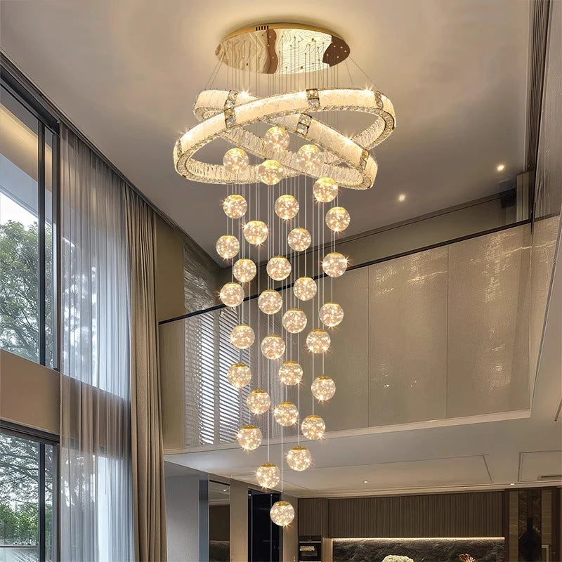 Élodie Crystal Staircase LED Chandelier Pendant Light