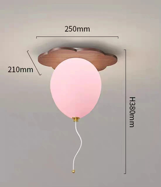 Amélie Cloud Balloon Wooden LED Ceiling Light Kids Room Dimmable
