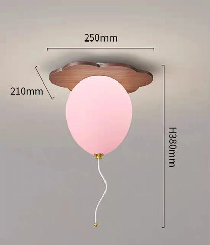 Amélie Cloud Balloon Wooden LED Ceiling Light Kids Room Dimmable