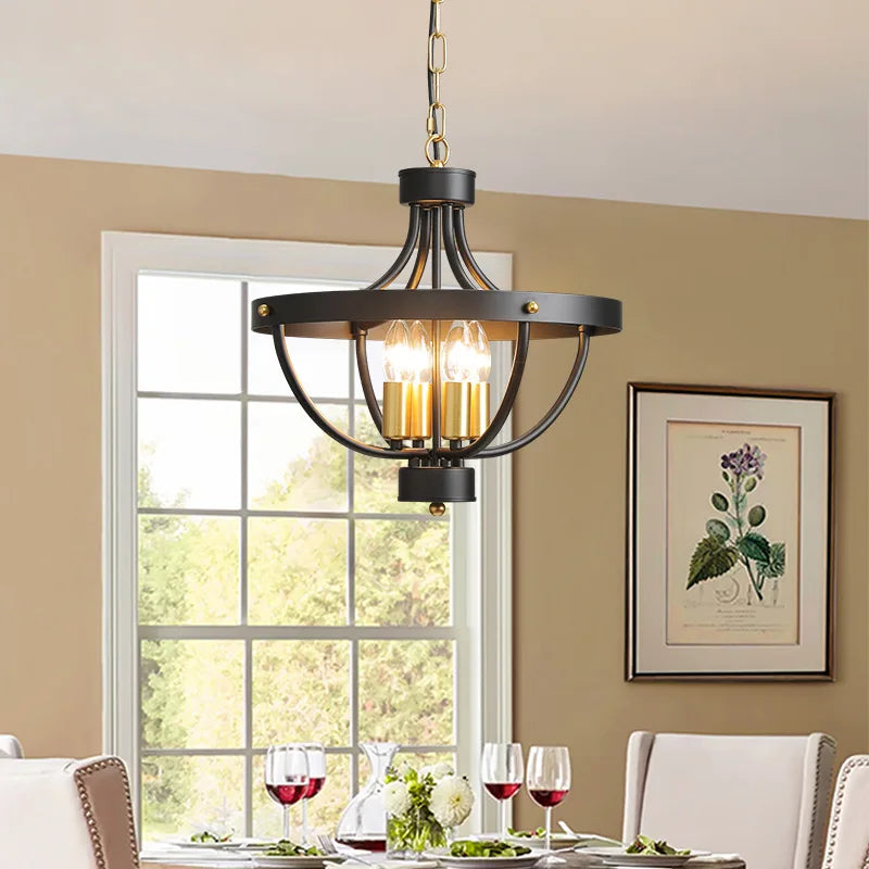 Céleste Geometric Farmhouse 4-Light Pendant Chandelier Fixture