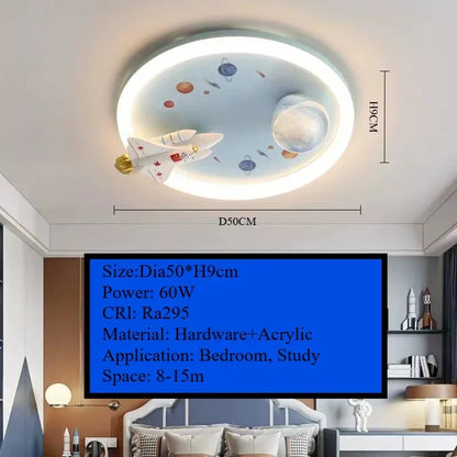 Amélie Astronaut Rocket LED Ceiling Light Kids Room Dimmable