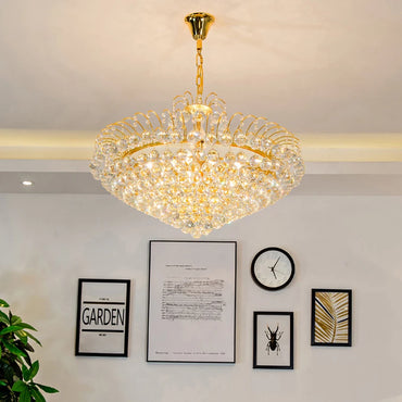 Célestine Golden Crystal Chandelier for Modern Living Interiors