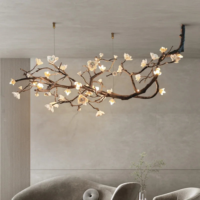 Seraphina Nordic Branch LED Chandelier, Dimmable Chrome Pendant Light