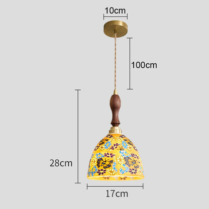 Isabelle Shell Glass Pendant Light Art Deco Bedside Lamp