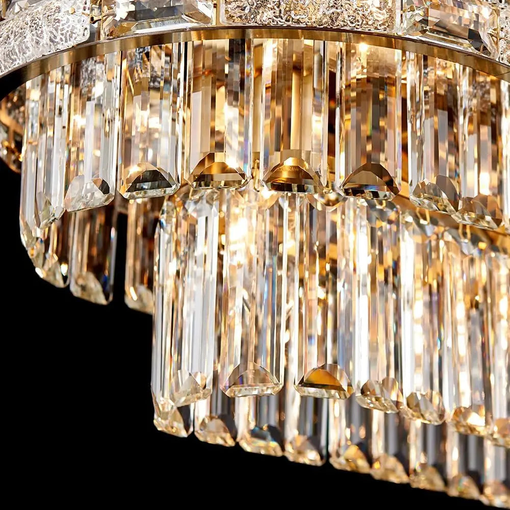 Luxury Circular Crystal Pendant Chandelier for Dining and Living Room