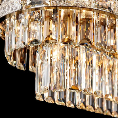 Luxury Circular Crystal Pendant Chandelier for Dining and Living Room