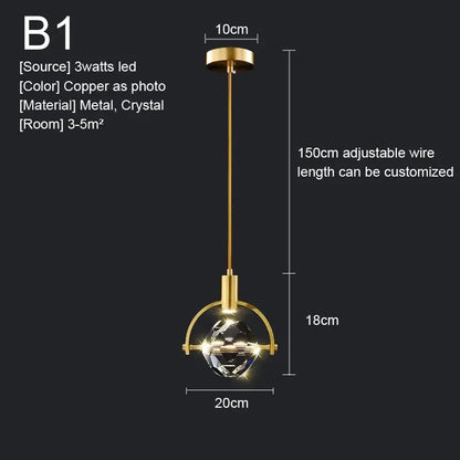 Amélie Crystal Pendant Hanging Light
