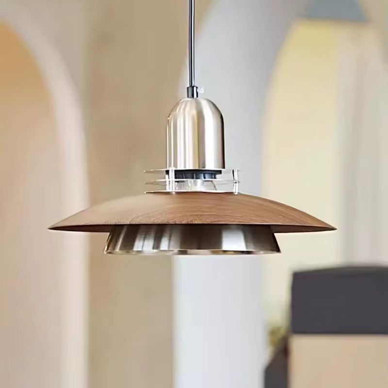 Amélie Aero Linear Wood and Metal Pendant
