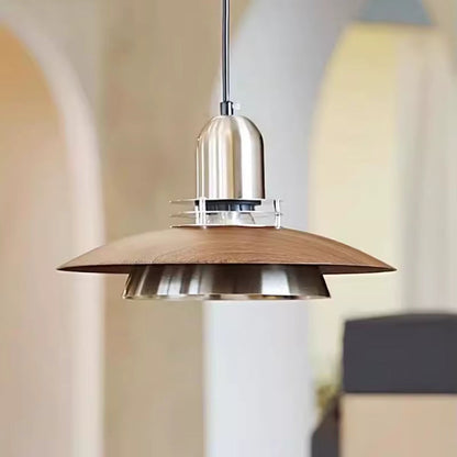 Amélie Aero Linear Wood and Metal Pendant