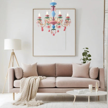 French countryside style Ceiling chandelier dining room, children's room, princess's room colorful European Chandelier