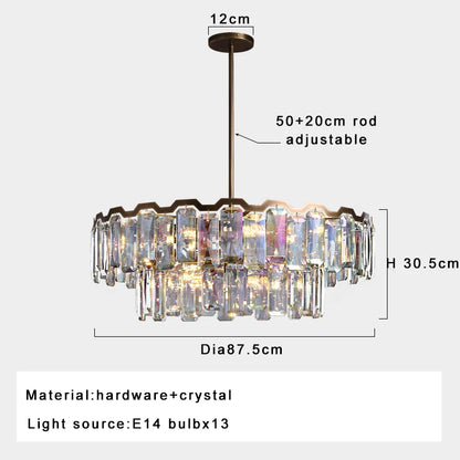 Sophie Luxury Italian Crystal Round Pendant Lamp Dining Living Foyer Decor
