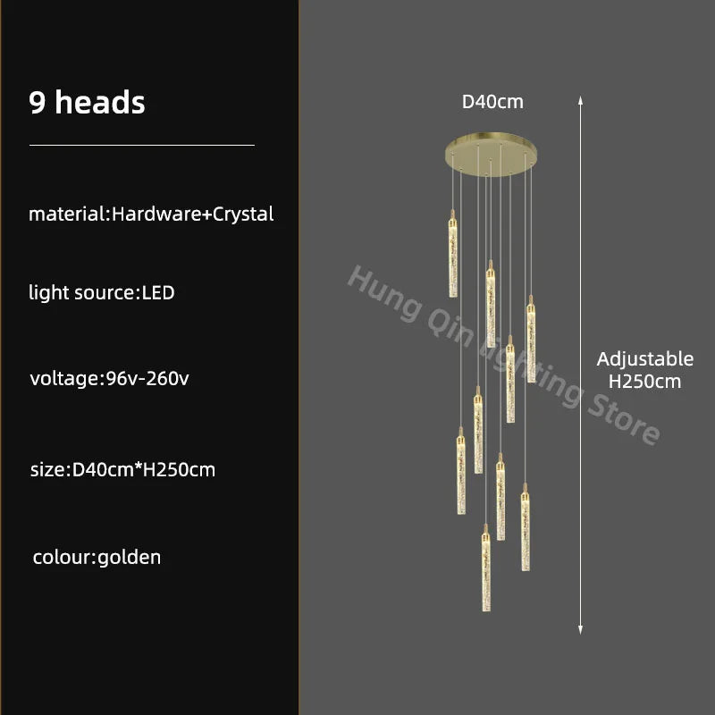 Élodie Crystal Staircase Pendant Chandelier