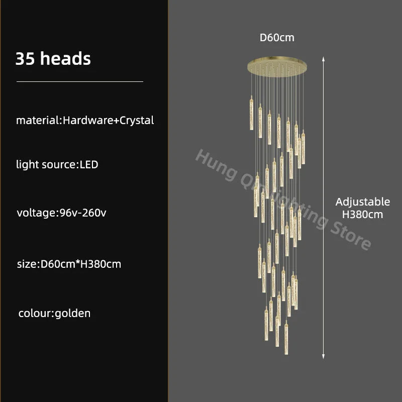 Élodie Crystal Staircase Pendant Chandelier
