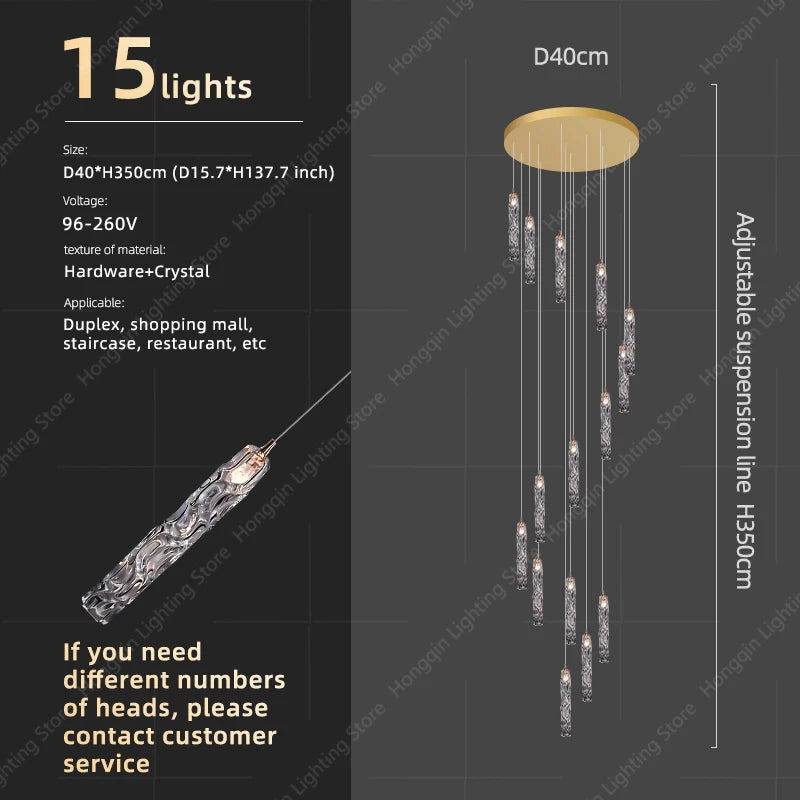 Élise Crystal Staircase Pendant Chandelier Light